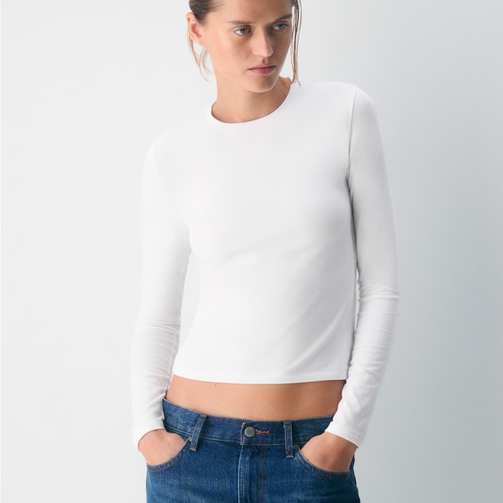 Aritzia White Long Sleeve T